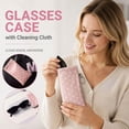 thumbnail image 2 of Agiufgs Eyeglasses Pouch Pu Leather Polka, with Integrated Cleaning Cloth and Keychain, for Sunglasses and Reading Glasses, Brown, 2 of 7