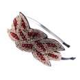 thumbnail image 1 of Vintage 1920s Floral Leaf Flapper Headband, Red, 1 of 6