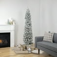 thumbnail image 2 of Northlight 6' Flocked North River Pine Pencil Artificial Christmas Tree, Unlit, 2 of 7