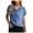 Blue, variant on Elainilye Fashion Womens Basic Tops Summer V-neck Plain Casual Loose Short Sleeved T-Shirts Casual V-neck Top Shirt,Blue