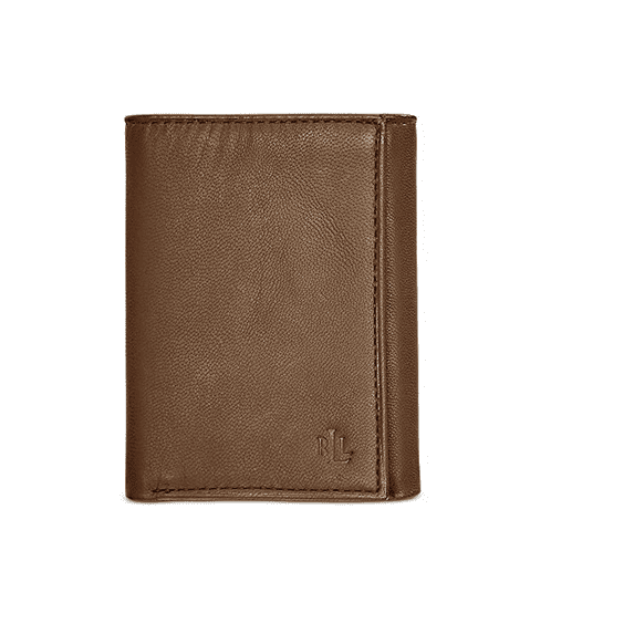 LAUREN Ralph Lauren Leather Burnished Trifold Brown One Size