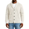 thumbnail image 6 of Dwellite Mens Cardigan Sweater V Neck Casual Button Down Sweaters Loose Fit Plus Size Sweaters Tops for Fall Winter Khaki M, 6 of 7