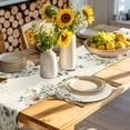 thumbnail image 4 of White Daisy Round 15 Inch Placemats Set of 6, Spring Floral Eucalyptus Leaves Summer Botanical HeatResistant Non Slip Place Mats for Dining Table, Wipeable Braided Kitchen Table Mats for Housewarming, 4 of 9
