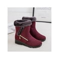 thumbnail image 3 of Gomelly Women Winter Boot Plush Lined Casual Booties Wedge Warm Snow Boots Non-Slip Ankle Bootie Walking Outdoor Shoes Red 6, 3 of 5