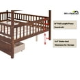 thumbnail image 5 of Bellemave Full Size House Bed with Storage Drawers Playhouse Platform Bed Wooden House-shaped Bed Frame with Fence Guardrail and Roof  (Full size, Walnut Brown), 5 of 11