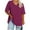 Wine, variant on breaise Women Short Sleeve T Shirts Plus Size Summer Tops Causal Loose V Neck Blouses Basic Solid Tee Promociones exclusivas