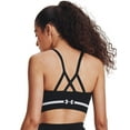 thumbnail image 3 of Top deportivo sin costuras Under Armour de soporte bajo, largo, negro y gris, 3 of 5