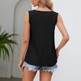 thumbnail image 7 of up to 60% off Gifts Usmixi Womens Tank Tops Casual Solid Comfy Breathable Cotton Linen Tee Shirts Vest Summer Trendy Plain V-Neck Sleeveless Shirts Blouse Black m, 7 of 7