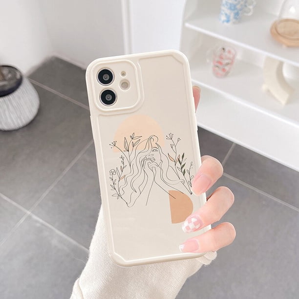 Funda de teléfono con cara de línea abstracta para iPhone 11 12 13 Pro Max X 7 8 Plus XR XS Max, Funda trasera de silicona suave Tan Jianjun unisex