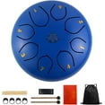 thumbnail image 3 of Rain Chime Drum - 8 Note 6 Inch Rain Drum for Outside Garden, with Bag, Music Book, Drumsticks, Mallet Holder and Finger Paddles, Waterproof Musical Rain Drum for Garden (Dark Blue), 3 of 14
