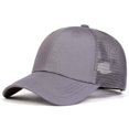 thumbnail image 4 of XIAOCHA Solid Ribbed Textured Baseball Cap for Men Breathable Outdoor Sun Shield Dad Hat ,Grey, 4 of 5
