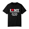 thumbnail image 4 of I Love My Hot Girlfriend Men's Casual Short Sleeve Crew Neck T-Shirt, OdeJous Funny T-Shirt Black, S, 4 of 5