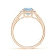 thumbnail image 2 of ANGARA Natural Round 1.12 ct Aquamarine Halo Ring with Criss Cross Shank in 14K Rose Gold for Women (Size-7mm) | March Birthstone, Anniversary, Jewelry Gift for Women | Natural Aquamarine Ring, 2 of 10