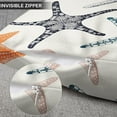 thumbnail image 5 of Set of 2 Throw Pillow Covers Beach Ocean Coastal Orange Black and Blue Starfish Decorative Pillow Cases Home Decor Standard Square 18x18 Inches Summer White Pillowcases, 5 of 6