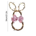 thumbnail image 3 of TechToyHub Lighted Easter Bunny Wreath,21.3x10 in Artificial Pink Wreath with Linen Bow & String Lights,for Front Door Window Wall Fireplace,Durable Realistic Pink Easter Spring Home Decor, 3 of 5