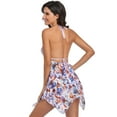 thumbnail image 2 of HAWEE Robe de Bain une Pièce Élégante à Croisement pour Femme, Maillot de Bain à Jupe Fleurie, Taille P-TG, 2 of 5