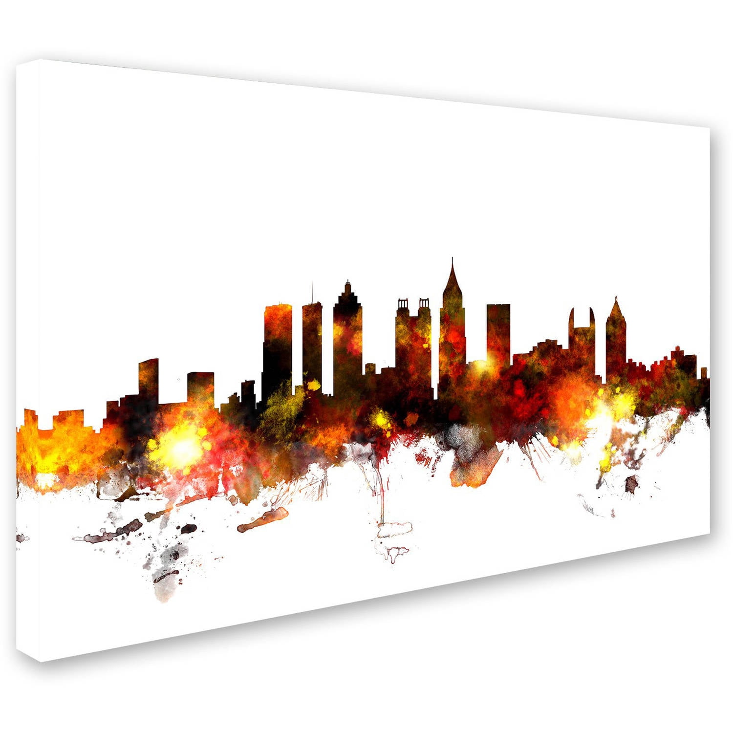 Trademark Fine Art "Atlanta Georgia Skyline Red" Canvas Art by Michael Tompsett