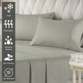 thumbnail image 7 of Pizuna King Sheet Set 400 Thread CountBed Sheet Set - 100% Cotton Bed Sheets, Deep Pocket, Cooling & Breathable - Silver, 7 of 7