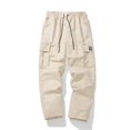 thumbnail image 7 of Yungyresw Mens Cargo Pants Relaxed Fit Solid Straight Leg Athletic Pants Multi Pockets Comfy Casual Trousers Fall Winter Outfits Khaki S, 7 of 7