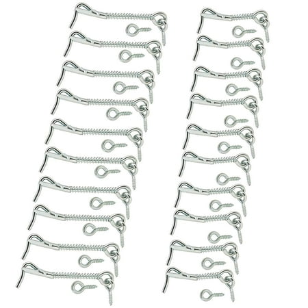- Wideskall Zinc Plated Wire Gate Hook and Eye Latch with Spring Lock (Pack of 20)