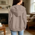 thumbnail image 4 of Kiijoy Toddler Girls Casual Zip Up Hoodie Kids Sweatshirt with Pocket, Khaki, Sizes 4-5T, 4 of 5