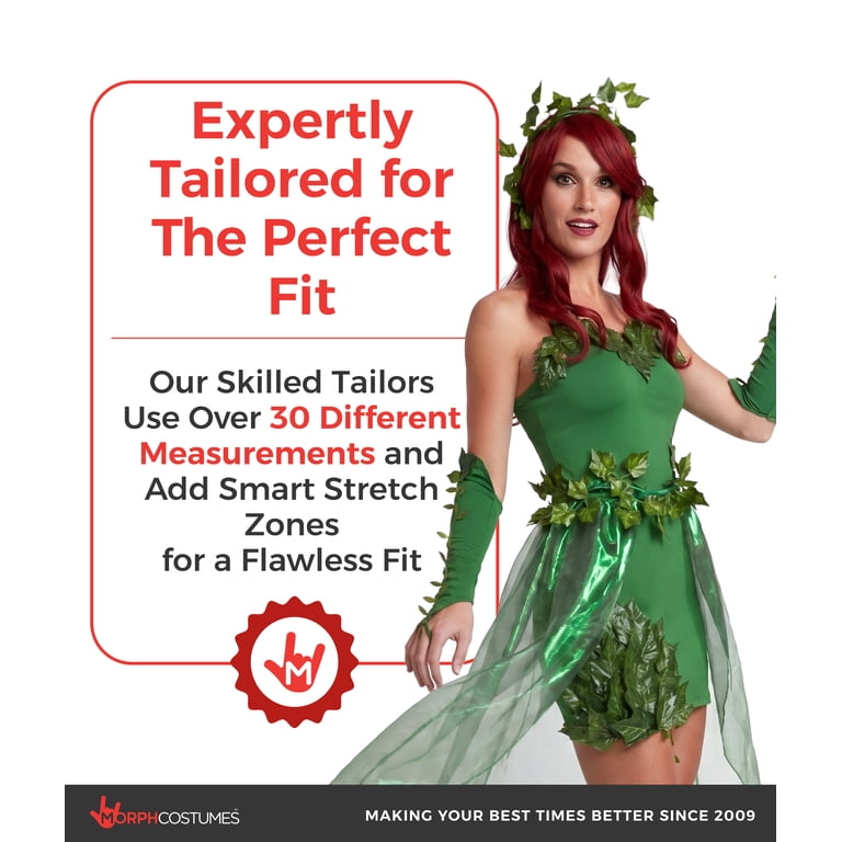 Morph Green Ivy Costume for Women - Ivy Villain Outfit with Fake Leaves