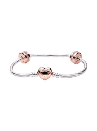 Silver Bracelet With PANDORA Rose Heart Clasp