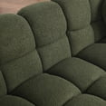 thumbnail image 4 of 64.96" Loveseat Sofa, Boucle Upholstered Sofa Couch with 2 Throw Pillow, Marshmallow Armrests & Backrest, 2-Seater Sofa for Bedroom, Apartment, Home Office, Olive Green, 4 of 9