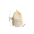 thumbnail image 2 of Girls Plaid Lace Trim Backpack, Large‑Capacity Bookbag With Polka‑Dot Pockets & Puppy Motif, Anti‑Theft For School & Weekend Trips (Yellow), 2 of 5