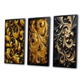 thumbnail image 3 of Designart "Golden Ornament Black Pattern III" Abstract Spirals Framed Wall Art Set Of 3 - Gold Transitional Frame Gallery Wall Set For Home Decor, 3 of 6