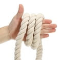 thumbnail image 4 of Uxcell Natural Twisted Cotton Rope 3 Strand Thick Cotton Rope Tug 0.98" x 98.43ft White, 4 of 5
