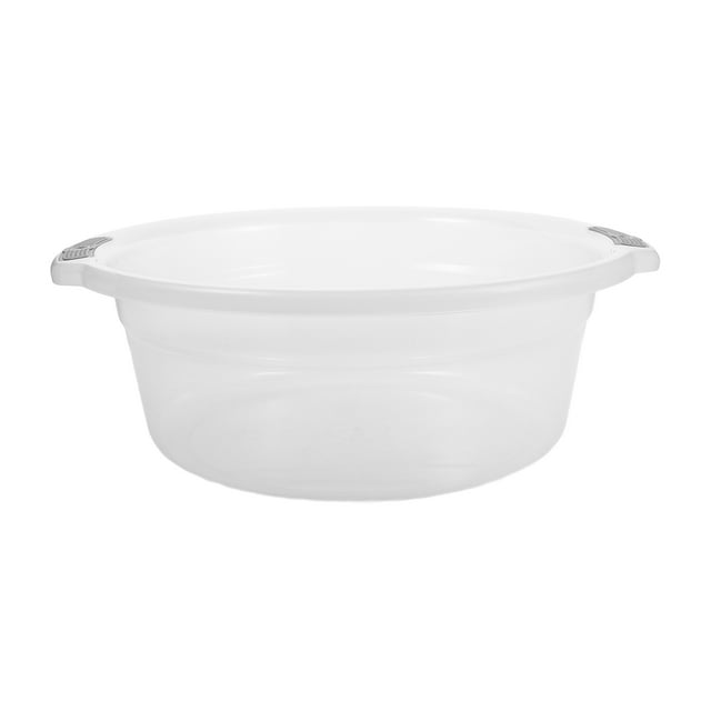 MOVTOTOP Clear Dishpan with Handles 1 Set Large Plastic Wash Basin for Laundry Pet Bathing Hand Wash Tub Transparent Foot Soak Bucket