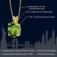 thumbnail image 5 of Gem Stone King 14K Yellow Gold Green Peridot Pendant Necklace for Women (3.00 Cttw, Gemstone August Birthstone, Oval 11X9MM, With 18 inch Chain), 5 of 5