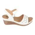 thumbnail image 3 of GC Shoes Women's Memory Foam Ankle Strap Summer Wedge Sandals, Comfort Platform Heels with Arch Support, Helen/White/9, 3 of 6