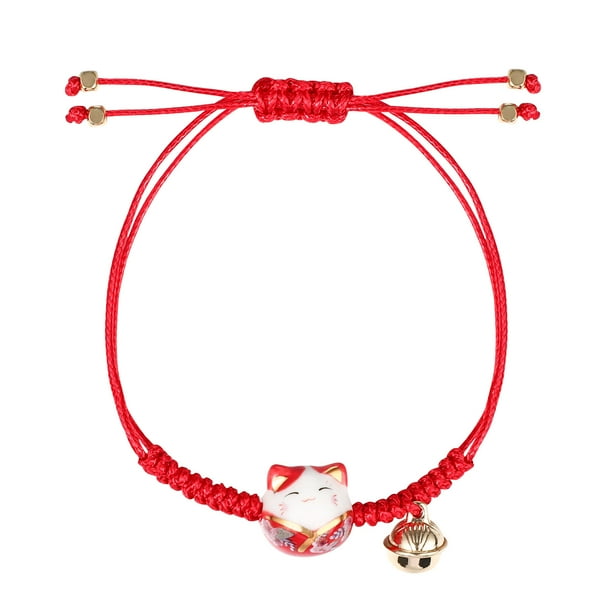 EeaseMX 1 pulsera trenzada de gato, pulsera de hilo para mujeres y niñas, cadena de muñeca, joyería de gato, encantadora pulsera de gato