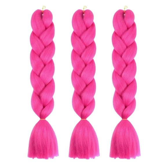 Sonducket Extensiones de cabello de ganchillo estilo trenzado, peluquín reutilizable extraíble, peluca bonita, trenzas sintéticas, accesorios de Accesorio para el cabello Rosa roja Sonducket AP012968-10