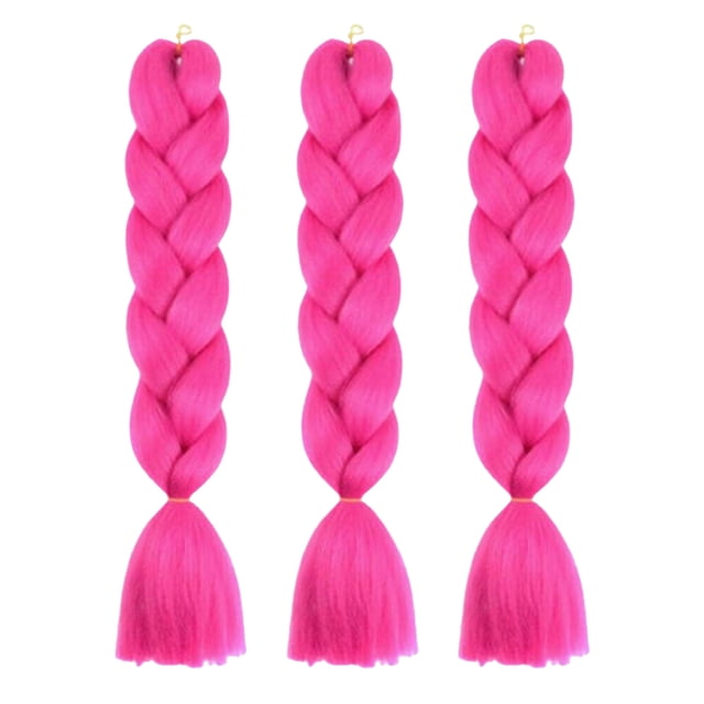 Sonducket Extensiones de cabello de colores, peluca bonita exquisita reutilizable, trenzas sintéticas resistentes al calor, accesorios de peluquero, Accesorio para el cabello Rosa roja Sonducket AP012968-10