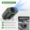 thumbnail image 4 of Ventilador de cintura portátil LOUISWARE de 10000 mAh con linterna LED verde, 4 of 7