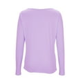 thumbnail image 6 of QATAINLAV Womens Cowl Neck T-Shirt Slim Fit Draped Front Long Sleeve Tops Solid Color Basic Tee Shirts, Purple, XXL, 6 of 7
