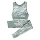 thumbnail image 5 of TFixol Conjunto de yoga de camuflaje para mujer, sujetador de 2 piezas, medias, traje, top corto, 5 of 8