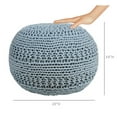 thumbnail image 2 of Aanny Designs JJSG1175 Grammercy Cotton Knit Pouf Ottoman, Light Blue, 2 of 5