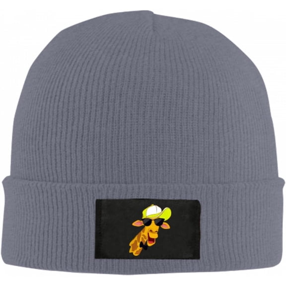 Hipster Giraffe Beanie Hat for Women Men Winter Hat Cuffed Winter Beanie Warm Skull Cap Plain Knit Hat Cap