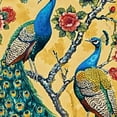 thumbnail image 6 of BANET Fitted Round Tablecloth Watercolor Peacocks,Cherry Tree Flower Colorful Bird Yellow Table Cover,Elastic Edged Table Cloth Fits Round Tables 31"-35, 6 of 8