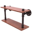 thumbnail image 2 of Pipeline Collection Ironwood Double Shelf - Satin Nickel / 16 Inch, 2 of 7