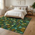 thumbnail image 3 of ODIKA 6'x9' Ultra-Soft Area Rug, Mid Abstract Century Stained Mosaic Retro Hallway School Geometric Flowing None Washable, Bare feet friendly, Silk-Touch for Guest Room, Bedroom, 3 of 7