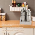 thumbnail image 3 of Oil and Vinegar Salt Pepper Cruet Bottle Set, Stainless Steel Spice Dispenser Salt Pepper Shaker Vinegar Bottle Cruet with Base Stand for Kitchen Countertop, 3 of 5