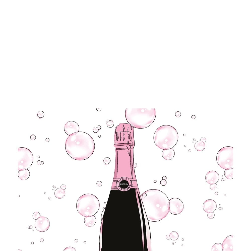 Fashion Glam Champagne Bottle - 14"X14" Canvas Artwork 14 x 14