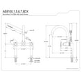 thumbnail image 5 of Aqua Vintage AE8107DX Concord 7" Center Deck-Mount Clawfoot Tub Faucet with Hand Shower, Brushed Brass, 5 of 8