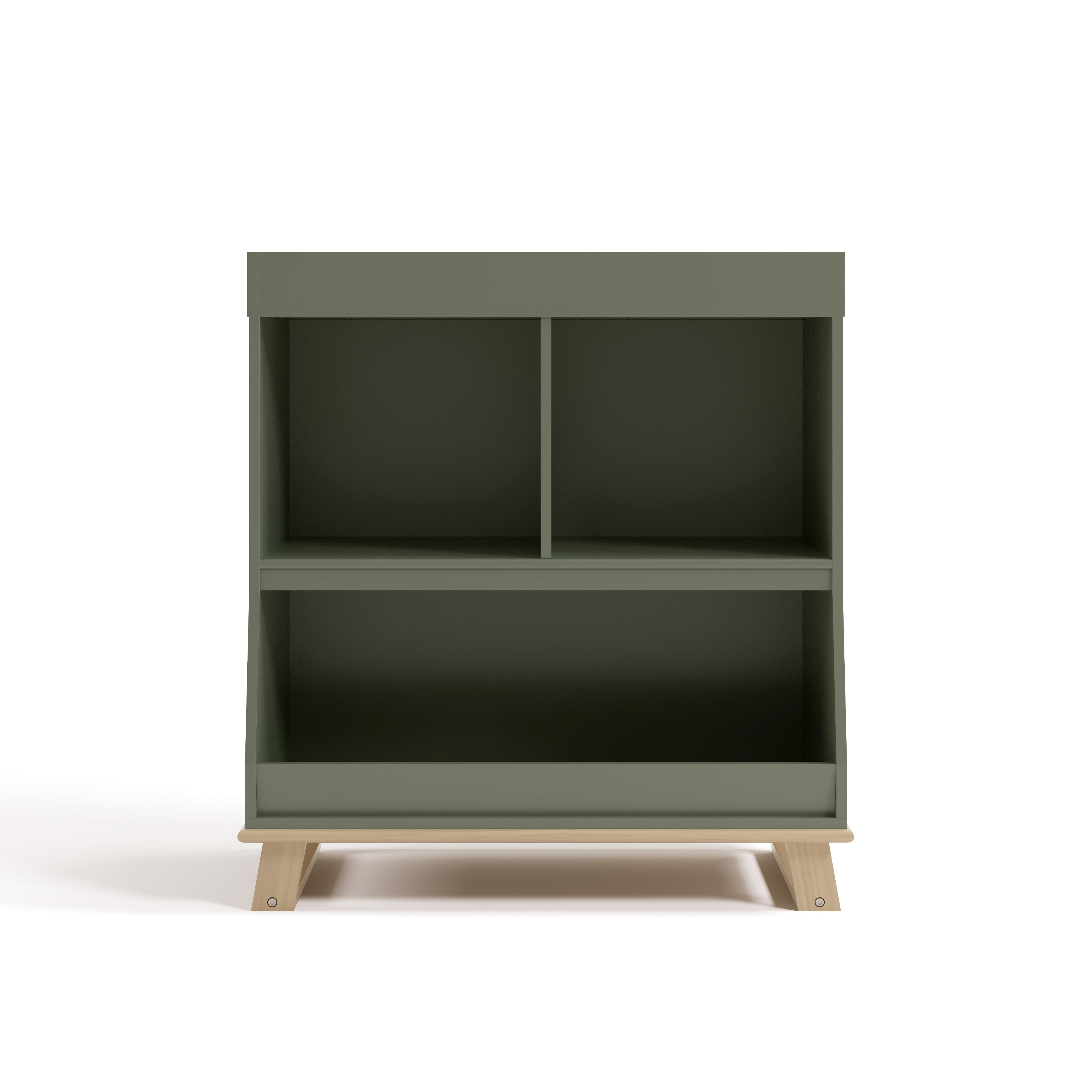 Storkcraft Modern Convertible Infant Changing Table, Olive with Driftwood