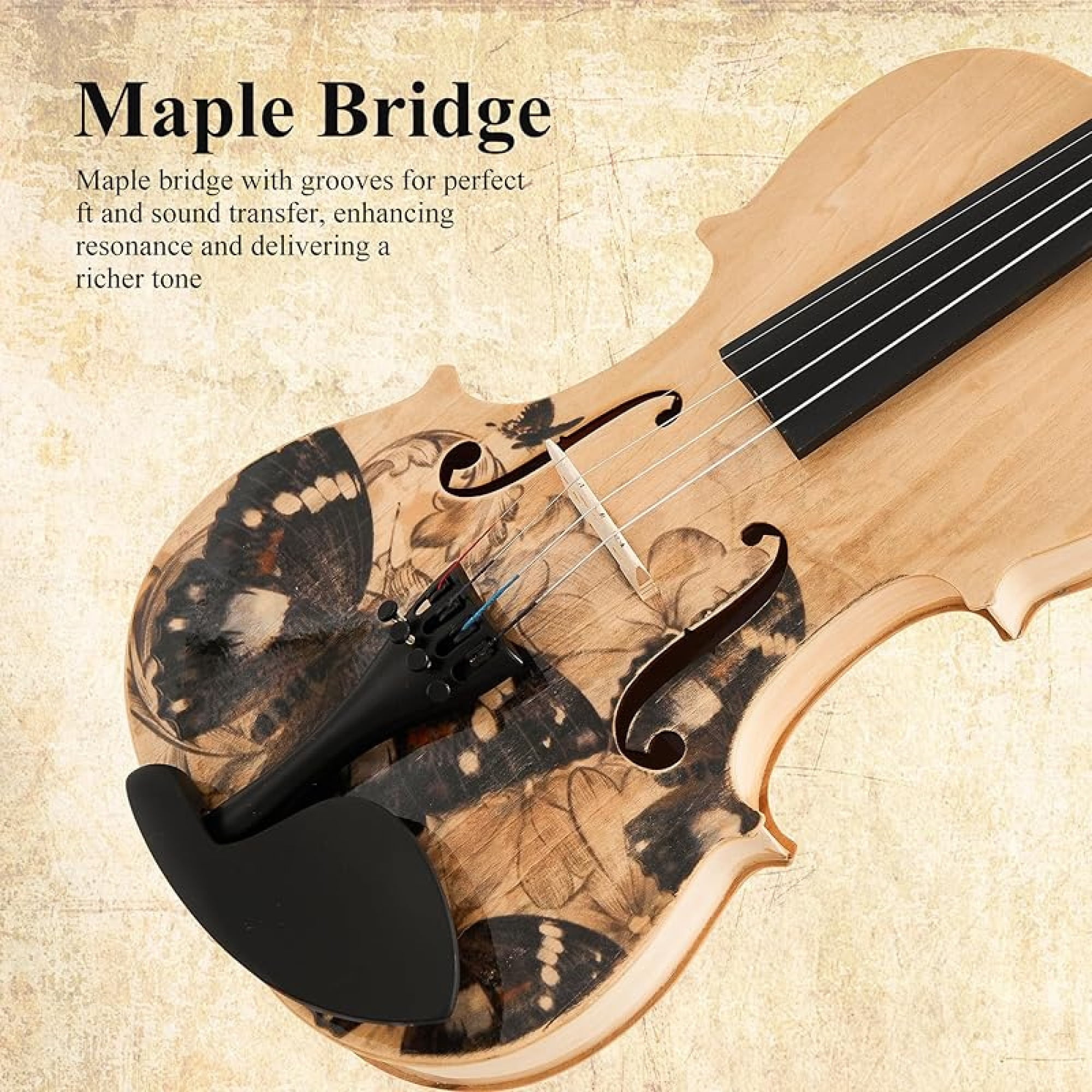 Beginner Violin 4/4 Full Size Kit, Violin Fiddle Set for Professional, Teens, Student, Solid Wood Violins Set with Bow, Rosin, Shoulder Rest, Extra Strings and a Lightweight Hard Case (Black)